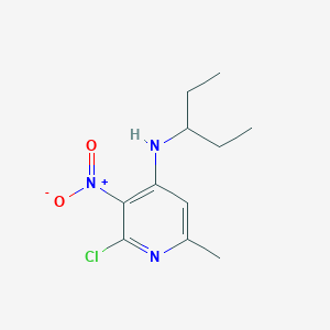 molecular formula C11H16ClN3O2 B8511774 (2-Chloro-6-methyl-3-nitro-pyridin-4-yl)-(1-ethyl-propyl)-amine 