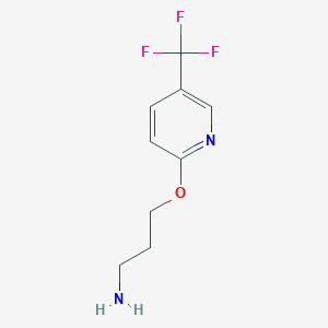 molecular formula C9H11F3N2O B8511846 3-[[5-(Trifluoromethyl)-2-pyridyl]oxy]-1-propanamine 