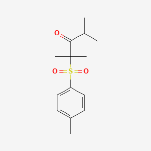 molecular formula C14H20O3S B8511857 2,4-Dimethyl-2-(4-methylbenzene-1-sulfonyl)pentan-3-one CAS No. 56817-85-7