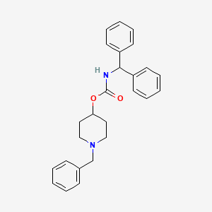 molecular formula C26H28N2O2 B8511919 1-Benzyl-4-piperidyl benzhydrylcarbamate CAS No. 168829-04-7