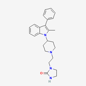 molecular formula C25H30N4O B8511932 2-Imidazolidinone,1-[2-[4-(2-methyl-3-phenyl-1h-indol-1-yl)-1-piperidinyl]ethyl]- 
