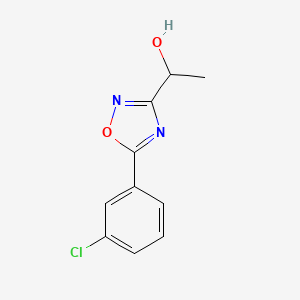molecular formula C10H9ClN2O2 B8511940 1-[5-(3-Chlorophenyl)-1,2,4-oxadiazol-3-yl]ethanol 