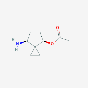 molecular formula C9H13NO2 B8511991 (4R,7S)-7-Aminospiro[2.4]hept-5-en-4-yl acetate 