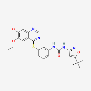 1-(5-Tert-butylisoxazol-3-yl)-3-(3-(6-ethoxy-7-methoxyquinazolin-4-ylthio)phenyl)urea