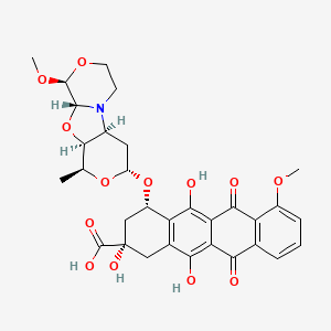 molecular formula C31H33NO13 B8512047 (2S,4S)-2,5,12-trihydroxy-7-methoxy-4-[[(2S,4R,6S,7S,9R,10S)-10-methoxy-6-methyl-5,8,11-trioxa-1-azatricyclo[7.4.0.02,7]tridecan-4-yl]oxy]-6,11-dioxo-3,4-dihydro-1H-tetracene-2-carboxylic acid 