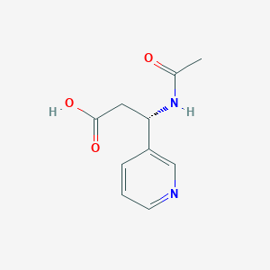 molecular formula C10H12N2O3 B8512057 acetyl-3(S)-pyridin-3-yl-beta-alanine 