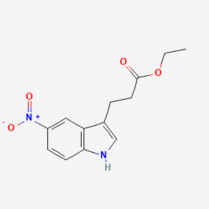molecular formula C13H14N2O4 B8512061 Ethyl 3-(5-Nitro-3-indolyl)propanoate 
