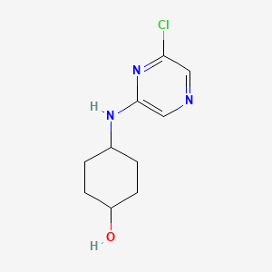 molecular formula C10H14ClN3O B8512088 trans-4-[(6-Chloropyrazin-2-yl)amino]cyclohexanol 