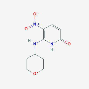 molecular formula C10H13N3O4 B8512101 5-Nitro-6-(Tetrahydro-2H-pyran-4-ylamino)pyridin-2-ol 