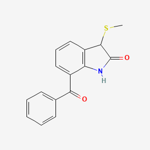 molecular formula C16H13NO2S B8512114 7-benzoyl-3-(methylsulfanyl)-1,3-dihydro-2H-indol-2-one CAS No. 61085-33-4