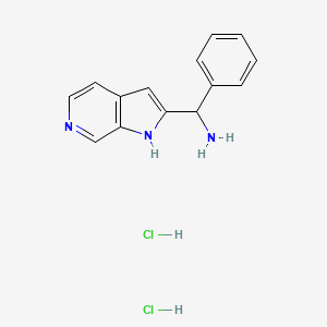 molecular formula C14H15Cl2N3 B8512116 1h-Pyrrolo[2,3-c]pyridine-2-methanamine,a-phenyl-,dihydrochloride 