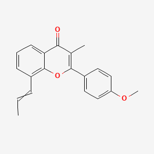 molecular formula C20H18O3 B8512172 2-(4-Methoxyphenyl)-3-methyl-8-(prop-1-en-1-yl)-4H-1-benzopyran-4-one CAS No. 90101-79-4
