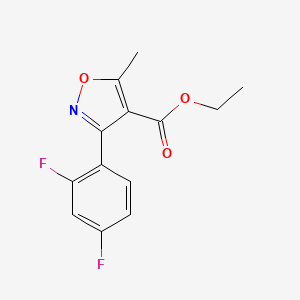molecular formula C13H11F2NO3 B8512207 3-(2,4-Difluoro-phenyl)-5-methyl-isoxazole-4-carboxylic acid ethyl ester 
