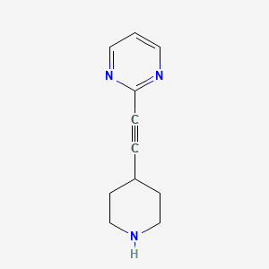 molecular formula C11H13N3 B8512249 2-Piperidin-4-ylethynyl-pyrimidine 
