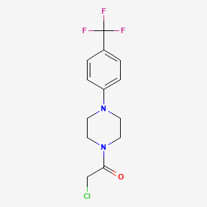 molecular formula C13H14ClF3N2O B8512275 2-Chloro-1-[4-[4-(trifluoromethyl)phenyl]piperazin-1-yl]ethan-1-one 
