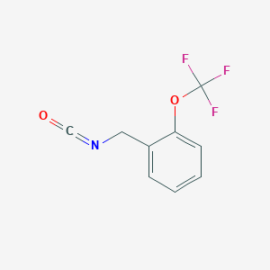 molecular formula C9H6F3NO2 B8512283 Benzene, 1-(isocyanatomethyl)-2-(trifluoromethoxy)- 