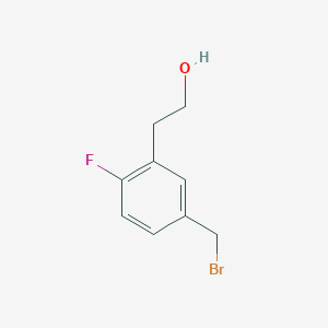 molecular formula C9H10BrFO B8512295 2-(5-(Bromomethyl)-2-fluorophenyl)ethanol 