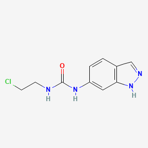 molecular formula C10H11ClN4O B8512320 6-[3-(2-Chloroethyl)ureido]indazole 