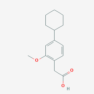 molecular formula C15H20O3 B8512336 (4-Cyclohexyl-2-methoxyphenyl)acetic acid CAS No. 57568-40-8