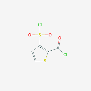 molecular formula C5H2Cl2O3S2 B8512349 3-Chlorosulfonylthiophene-2-carboxylic acid chloride 