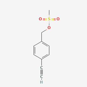 molecular formula C10H10O3S B8512360 4-Ethynylbenzyl methanesulfonate 