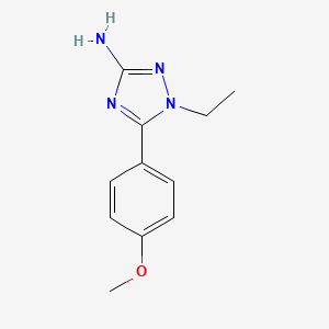 molecular formula C11H14N4O B8512385 1-ethyl-5-(4-methoxy-phenyl)-1H-[1,2,4]triazol-3-ylamine 