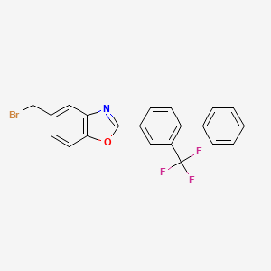molecular formula C21H13BrF3NO B8512393 5-(Bromomethyl)-2-[2-(trifluoromethyl)[1,1'-biphenyl]-4-yl]-1,3-benzoxazole CAS No. 820241-00-7