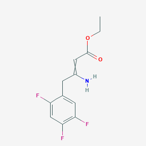molecular formula C12H12F3NO2 B8512421 Ethyl 3-amino-4-(2,4,5-trifluoro-phenyl)-but-2-enoate 