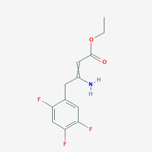 molecular formula C12H12F3NO2 B8512421 ethyl 3-amino-4-(2,4,5-trifluorophenyl)but-2-enoate 