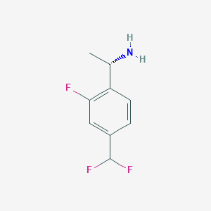 molecular formula C9H10F3N B8512448 (S)-1-(4-(difluoromethyl)-2-fluorophenyl)ethanamine 