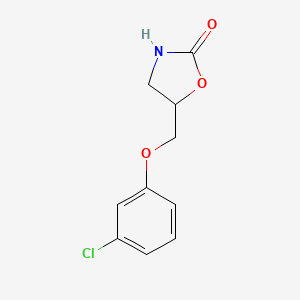 molecular formula C10H10ClNO3 B8512452 5-(3-Chlorophenoxymethyl)oxazolidin-2-one 