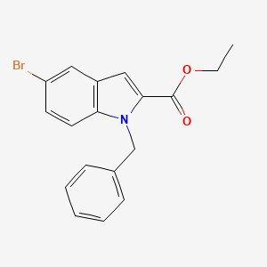 molecular formula C18H16BrNO2 B8512479 Ethyl 1-benzyl-5-bromo-1H-indole-2-carboxylate CAS No. 198277-56-4