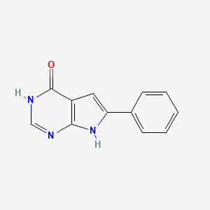 molecular formula C12H9N3O B8512572 6-phenyl-7H-pyrrolo[2,3-d]pyrimidin-4-ol 