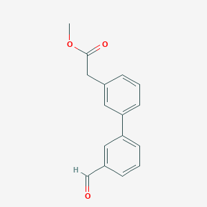 molecular formula C16H14O3 B8512616 (3'-Formyl-biphenyl-3-yl)-acetic acid methyl ester 