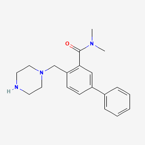 molecular formula C20H25N3O B8512629 N,N-dimethyl-5-phenyl-2-(piperazin-1-ylmethyl)benzamide 
