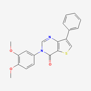 molecular formula C20H16N2O3S B8512672 3-(3,4-Dimethoxyphenyl)-7-phenylthieno[3,2-d]pyrimidin-4(3H)-one 