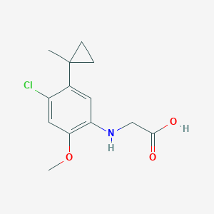 molecular formula C13H16ClNO3 B8512679 2-((4-Chloro-2-methoxy-5-(1-methylcyclopropyl)phenyl)amino)acetic acid 