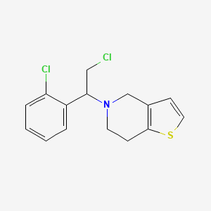molecular formula C15H15Cl2NS B8512682 5-[2-Chloro-1-(2-chlorophenyl)ethyl]-4,5,6,7-tetrahydrothieno[3,2-c]pyridine 