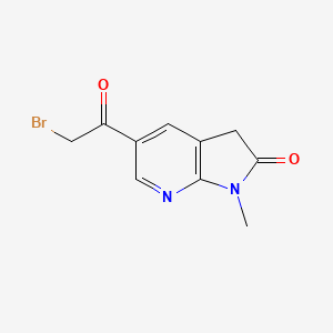 molecular formula C10H9BrN2O2 B8512685 2h-Pyrrolo[2,3-b]pyridin-2-one,5-(2-bromoacetyl)-1,3-dihydro-1-methyl- 