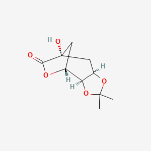 molecular formula C10H14O5 B8512691 (3aR,4R,7S,8aR)-Tetrahydro-7-hydroxy-2,2-dimethyl-4,7-methano-1,3-dioxolo[4,5-c]oxepin-6(4H)-one 