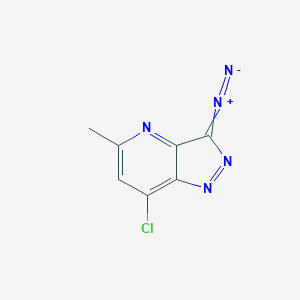 molecular formula C7H4ClN5 B8512696 7-Chloro-3-diazo-5-methyl-pyrazolo[4,3-b]pyridine 