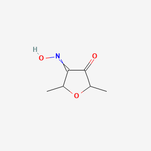 molecular formula C6H9NO3 B8512721 4-Oxo-3-oximino-2,5-dimethyl-tetrahydrofuran CAS No. 66191-51-3