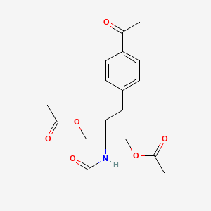 molecular formula C19H25NO6 B8512740 Acetic acid 2-acetoxymethyl-2-acetylamino-4-(4-acetyl-phenyl)-butyl ester CAS No. 745078-64-2