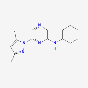 molecular formula C15H21N5 B8512758 Cyclohexyl-[6-(3,5-dimethyl-pyrazol-1-yl)-pyrazin-2-yl]-amine 