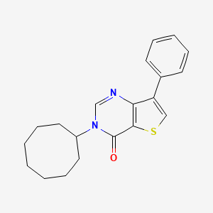 molecular formula C20H22N2OS B8512771 3-Cyclooctyl-7-phenylthieno[3,2-d]pyrimidin-4(3H)-one 