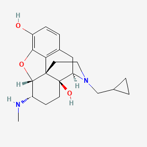 molecular formula C21H28N2O3 B8512837 (5a,6b)-17-(Cyclopropylmethyl)-4,5-epoxy-6-(methylamino)-morphinan-3,14-diol CAS No. 102919-85-7