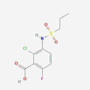 molecular formula C10H11ClFNO4S B8512863 2-Chloro-6-fluoro-3-(propylsulfonamido)benzoic acid 