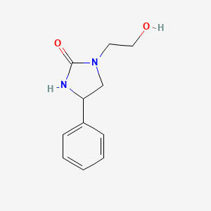 molecular formula C11H14N2O2 B8512896 1-(2-Hydroxyethyl)-4-phenyl-2-imidazolidone 