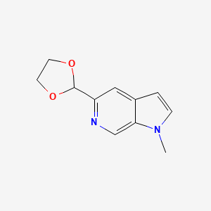 molecular formula C11H12N2O2 B8512912 5-(1,3-dioxolan-2-yl)-1-methyl-1H-pyrrolo[2,3-c]pyridine CAS No. 478149-12-1