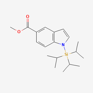 molecular formula C19H29NO2Si B8512943 methyl 1-tri(propan-2-yl)silylindole-5-carboxylate 